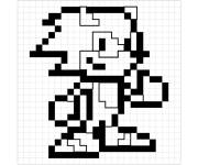 Coloriage et dessins gratuit Pixel art Sonic à imprimer