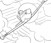 Coloriage et dessins gratuit Dusty  Planes sous Les Nuages à imprimer