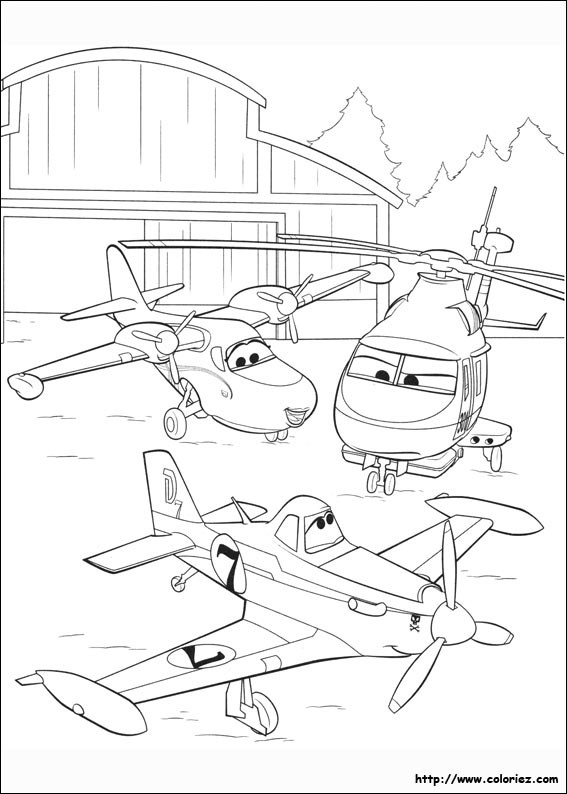 Coloriage et dessins gratuits L'équipe de Planes Dusty à imprimer