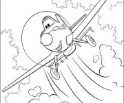 Coloriage et dessins gratuit Planes Dusty survole Les Arbres à imprimer