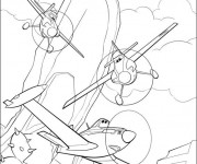 Coloriage Planes Dusty en poursuite
