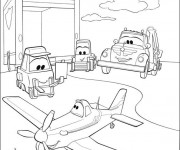 Coloriage Planes Dusty en r&eacute;paration