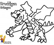 Coloriage Pokémon Druddigon Crimgan
