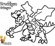 Coloriage Pok&eacute;mon Druddigon Crimgan