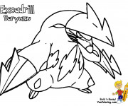 Coloriage Pok&eacute;mon Excadrill Doryuzu