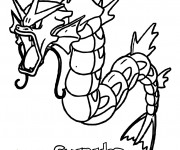 Coloriage Pok&eacute;mon Gyarados  Ex