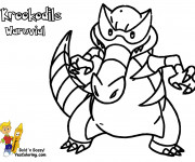 Coloriage Pok&eacute;mon Krookodile Waruvial
