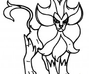 Coloriage Pok&eacute;mon Pyroar stylis&eacute;