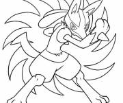 Coloriage Chacal, Pok&eacute;mon l&eacute;gendaire en action