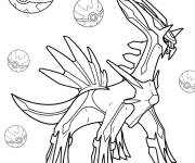 Coloriage Dialga Pokémon mythique