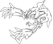 Coloriage Dragonbird Yveltal, le Pok&eacute;mon l&eacute;gendaire