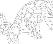 Coloriage Groudon, Pok&eacute;mon l&eacute;gendaire de type terrestre
