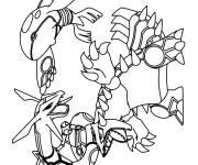 Coloriage Le combat des Pok&eacute;mons L&eacute;gendaires