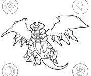 Coloriage Le Pok&eacute;mon l&eacute;gendaire Giratina en volant