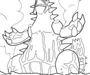 Coloriage Pok&eacute;mon Groudon pendant la bataille