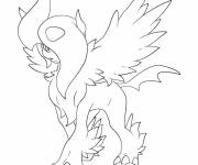 Coloriage Pok&eacute;mon l&eacute;gendaire de type sombre