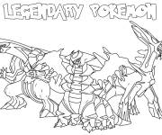 Coloriage Pok&eacute;mon L&eacute;gendaire gratuit