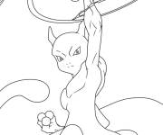 Coloriage Pok&eacute;mon L&eacute;gendaire Mewtwo