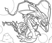 Coloriage Pok&eacute;mon l&eacute;gendaire Rayquaza de 7eme g&eacute;n&eacute;ration