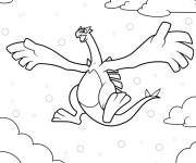 Coloriage Pok&eacute;mon Lugia en volant