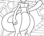 Coloriage Pok&eacute;mon Mewtwo en bataille