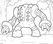 Coloriage Pok&eacute;mon mythique Regigigas dans la foret