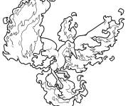 Coloriage Pok&eacute;mon oiseau mythique Moltres