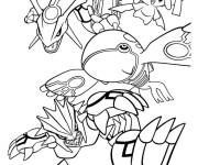 Coloriage Pok&eacute;mons l&eacute;gendaires en guerre