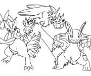 Coloriage Pok&eacute;mons rares au combat