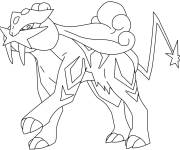 Coloriage Raikou Pok&eacute;mon l&eacute;gendaire de type &eacute;lectrique