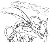 Coloriage Rayquaza légendaire de type dragon volant