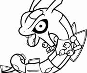 Coloriage Rayquaza Pok&eacute;mon mythique volant 