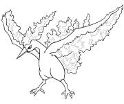 Coloriage Sulfura, le Pok&eacute;mon l&eacute;gendaire