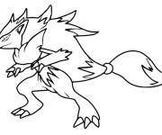 Coloriage Zoroark, un des Pok&eacute;mons l&eacute;gendaires rares