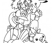 Coloriage et dessins gratuit Les Pokémons de Sacha à imprimer