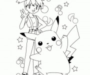 Coloriage Pikachu et Ondine