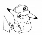 Coloriage Pikachu mignon en couleur