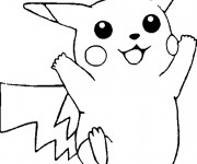 Coloriage Pok&eacute;mon Pikachu aimable
