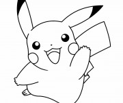 Coloriage Pok&eacute;mon Pikachu en noir