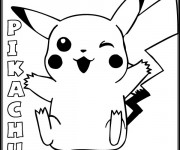 Coloriage Pok&eacute;mon Pikachu mignon pour enfant