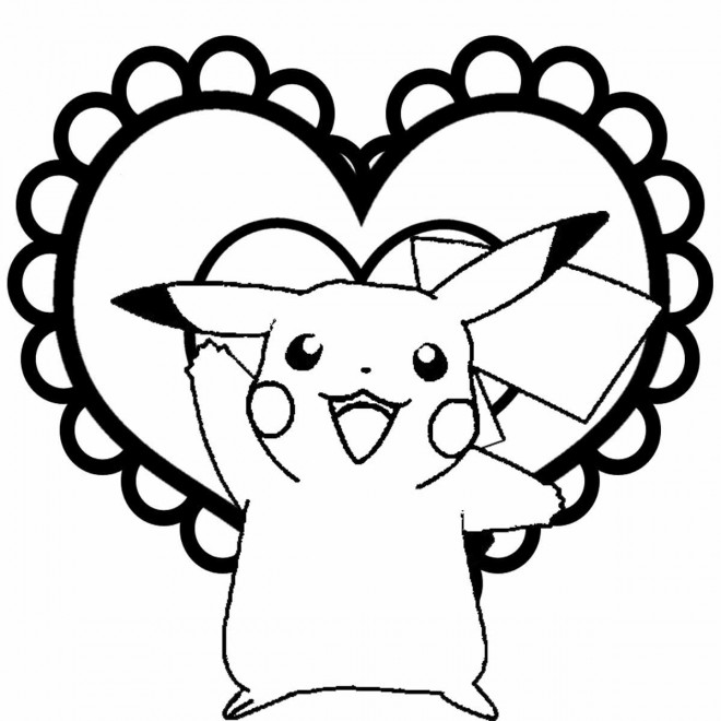 Coloriage et dessins gratuits Pokémon Pikachu silhouette à imprimer