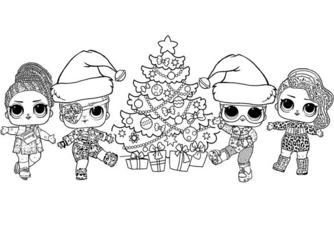 Coloriage et dessins gratuits Poupée LOL Noel à imprimer