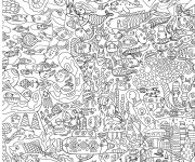 Coloriage Adulte Difficile Vie dans La mer