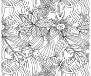 Coloriage et dessins gratuit Adulte Jardin Fleurs à imprimer