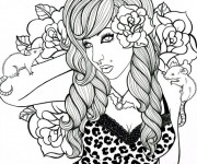 Coloriage Beauté Pour Adultes en vecteur