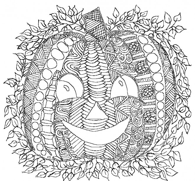 Coloriage et dessins gratuits Citrouille de Halloween Pour Adultes à imprimer