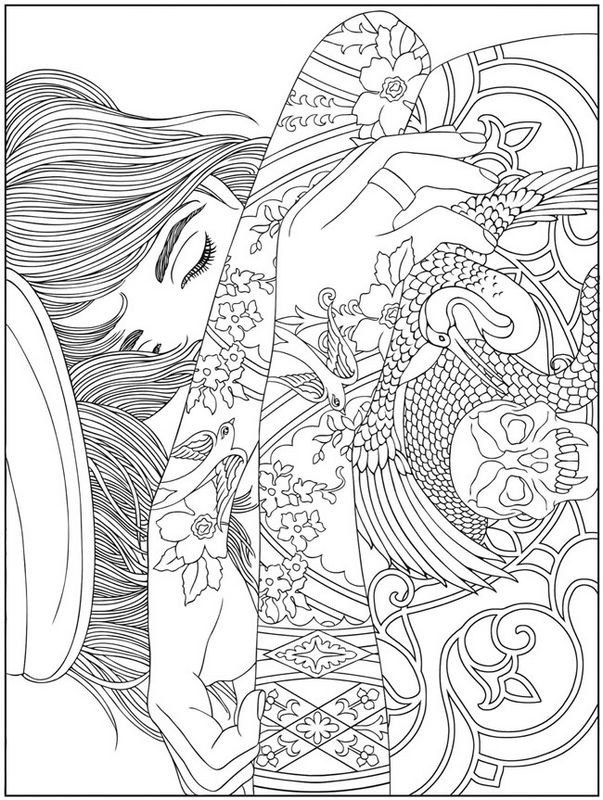 Coloriage Fille Dormante Pour Adultes Dessin Gratuit à Imprimer