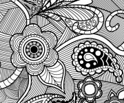 Coloriage Nature en noir Pour Adultes