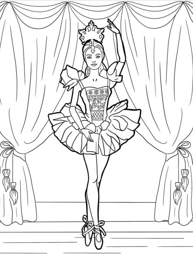 Coloriage et dessins gratuits Ballerina Princesse Barbie à imprimer
