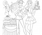 Coloriage et dessins gratuit Barbie à l'école des princesses à imprimer